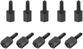 Spacer M2 x 5mm + 6mm Male to Female Hexagonal Nylon PCB Motherboard Spacers for FPV Quadcopter Computer and Printed Circuit Board, Black, 30pcs