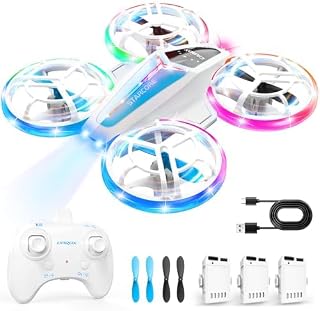 Carox Drone for Kids and Beginners - 3pcs Batteries Starship Mini Drone | One-Key Takeoff, 360° Flip, Auto-spin, Type-C Charging, Drones for Kids 6-8, 8-12