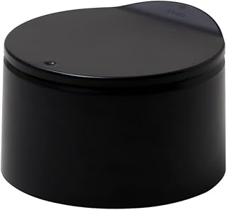 ideaco 250MBK Round Trash Can with Lid, 0.7 gal (2.2 L) Tubular Flat20, Black