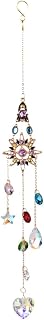 Decorative Hanging Ornaments, Dream Catcher with Heart Crystal and Star Crystal, Stainless Steel Dream Catcher for Window, Garden, Home Decor
