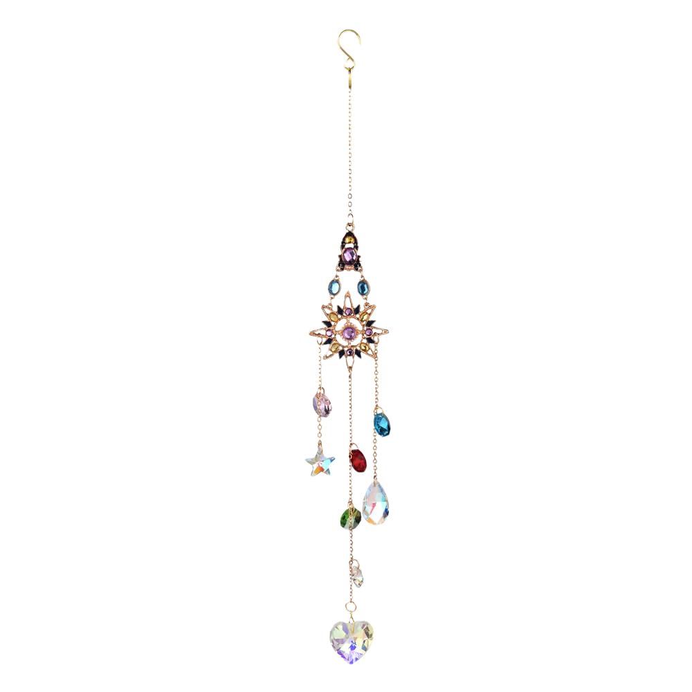 Decorative Hanging Ornaments, Dream Catcher with Heart Crystal and Star Crystal,
