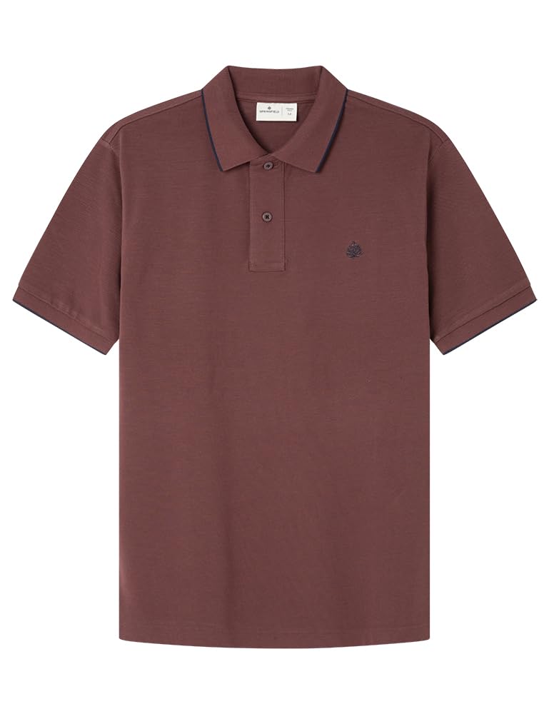 Springfield SS Polo Pique Slub Tippings with Tree Embro8idery. 100% Bci Cotton P
