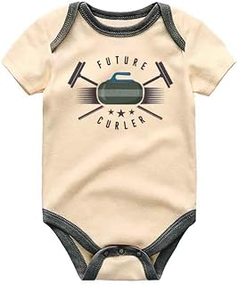 KiddiePro Future Curler Baby Clothes Newborn Infant Curling Shirt Custom Baby Bodysuit Curling Enthusiasts Romper Unisex Clothing Pregnancy Announcement Baby Shower Gift