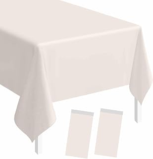 SietDESEO Confezione da 2 tovaglie in plastica usa e getta di alta qualità, 137 x 274 cm, per tavoli rettangolari, per matrimoni, baby shower, feste, usa e getta
