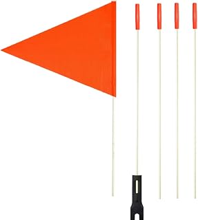 Upgraded Bike Flags with Pole, 6 ft High Visibility Orange Fags | Adjustable height with heavy Duty Fiberglass Flag Pole,Safety flags for bikes,Waterproof Tear-resistant flag