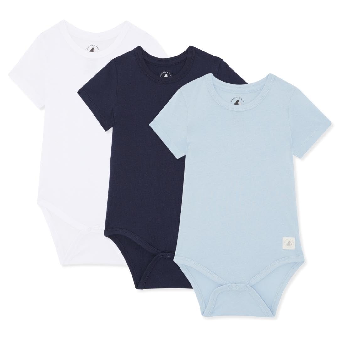 Bramble & Bear Baby Bodysuit Short/Long Sleeve Pack of 3/6 - Unisex Organic Cott