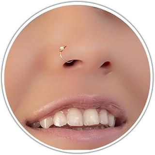 Tiny Gold Opal Nose Ring - 24 Gauge Thin Handmade White Opal Nose Hoop - 14k Gold Filled Nose Piercing for Women - Comes with Gift Packaging