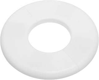 PATIKIL Split Wall Flange 1.73 Inch (44 mm) Radiator Pipe Cover for Heating Pipes Round ABS Plate for Water Pipe Tap Decoration, White