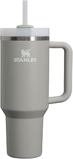 STANLEY Quencher H2.0 Flow State Tumbler, 40 oz, Ash | Handle and Straw | 3-Position Lid | Cup Holder Compatible for Travel | Insulated Stainless Steel Cup | BPA-Free