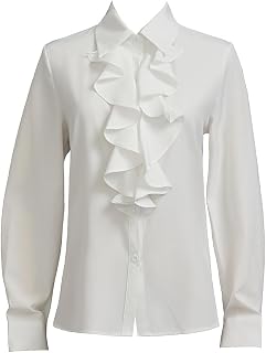Victoria Women Lace High Collar High Collar Long Sleeve Shirt Slim Fit Office Business Shirt