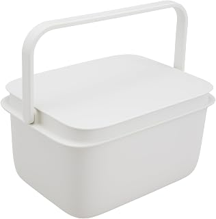 Marna (marna) Bucket (Square / 10L) Bucket with Lid (Square/with Measurements) with Handle Washing Basin Washing Tub Soaking Cleaning. White W659W