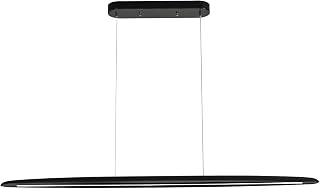 YISDESIGN 71" Wood Linear Pendant Light Black Linear Pendant Dinning Room Hanging Lights LED Dimmable Chandeliers 50w for Dining Room Pool Table Lights Kitchen Island Light Black