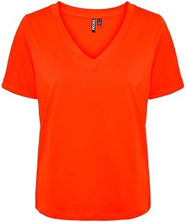 Pieces Pcria SS V-Neck Solid Tee Noos Women's T-Shirt