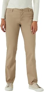 Lee Women's Petite Wrinkle Free Relaxed Fit Straight Leg Pant, Flax, 16 Petite