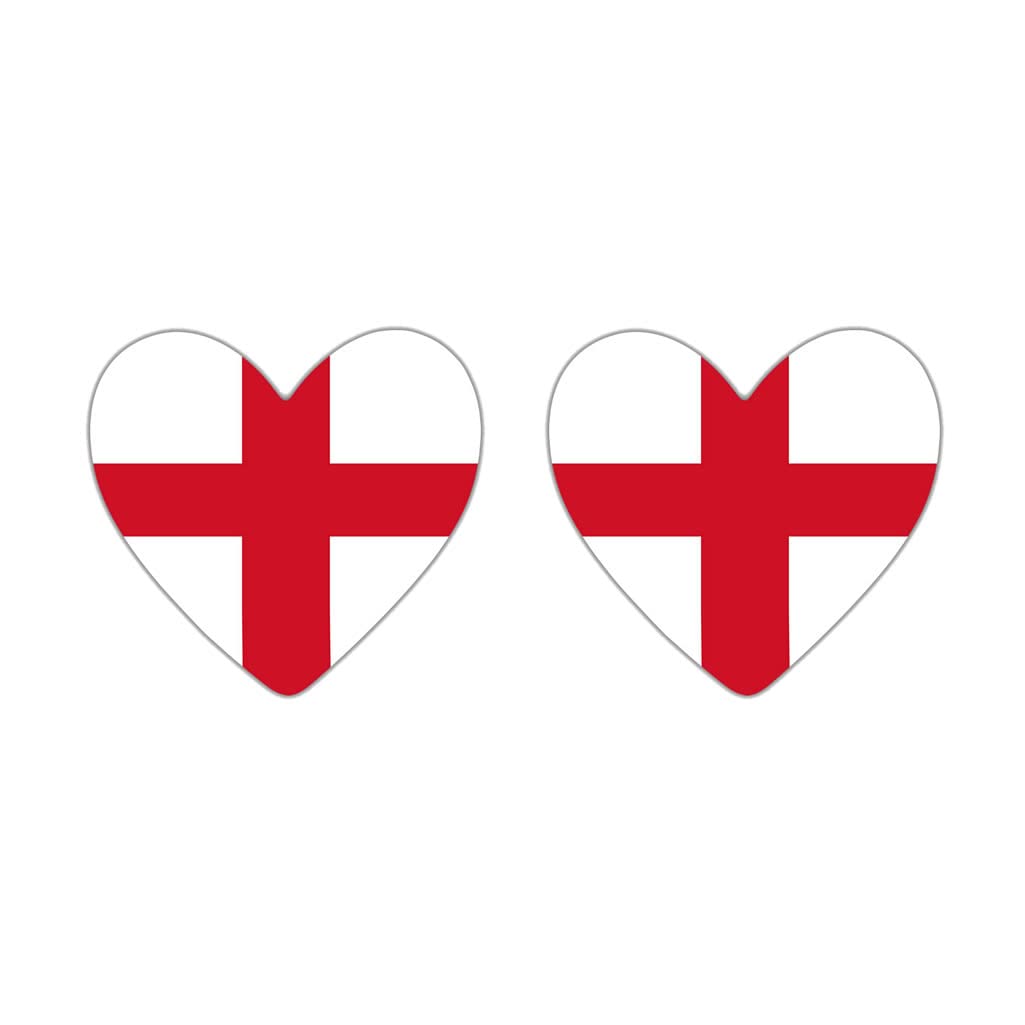Inking House Set Of 2 England Flag Heart Temporary Tattoo Waterproof Lasts 1 Wee