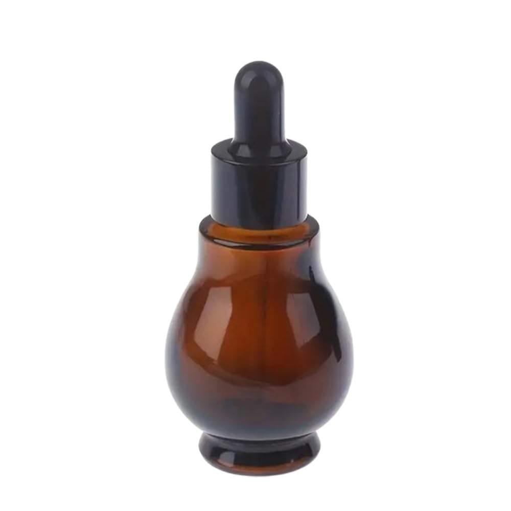 1 x Essential Oil Dropper Bottle Amber Glass with Straw Pumpkin Shape Cosmetic P