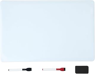 Amazon Basics Magnetic Dry Erase Board, Fridge White Board, Sheet 20" x13", 2 Markers and Eraser