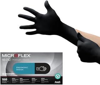 Ansell Microflex 93-732, Multipurpose Nitrile Disposable Gloves for Precise Handling and Mechanical Tasks, Latex Free, Powder-Free, Size M (100 Pieces)