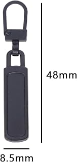 Detachable Replacement Zipper Tabs with Metal Head Sliders for Luggage, Bags, Backpacks, Bags, Clothes, Zippers (5Pcs, Black)