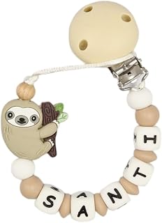 Twinkle Star Baby Custom Sloth Silicone Dummy Clip (Beige)