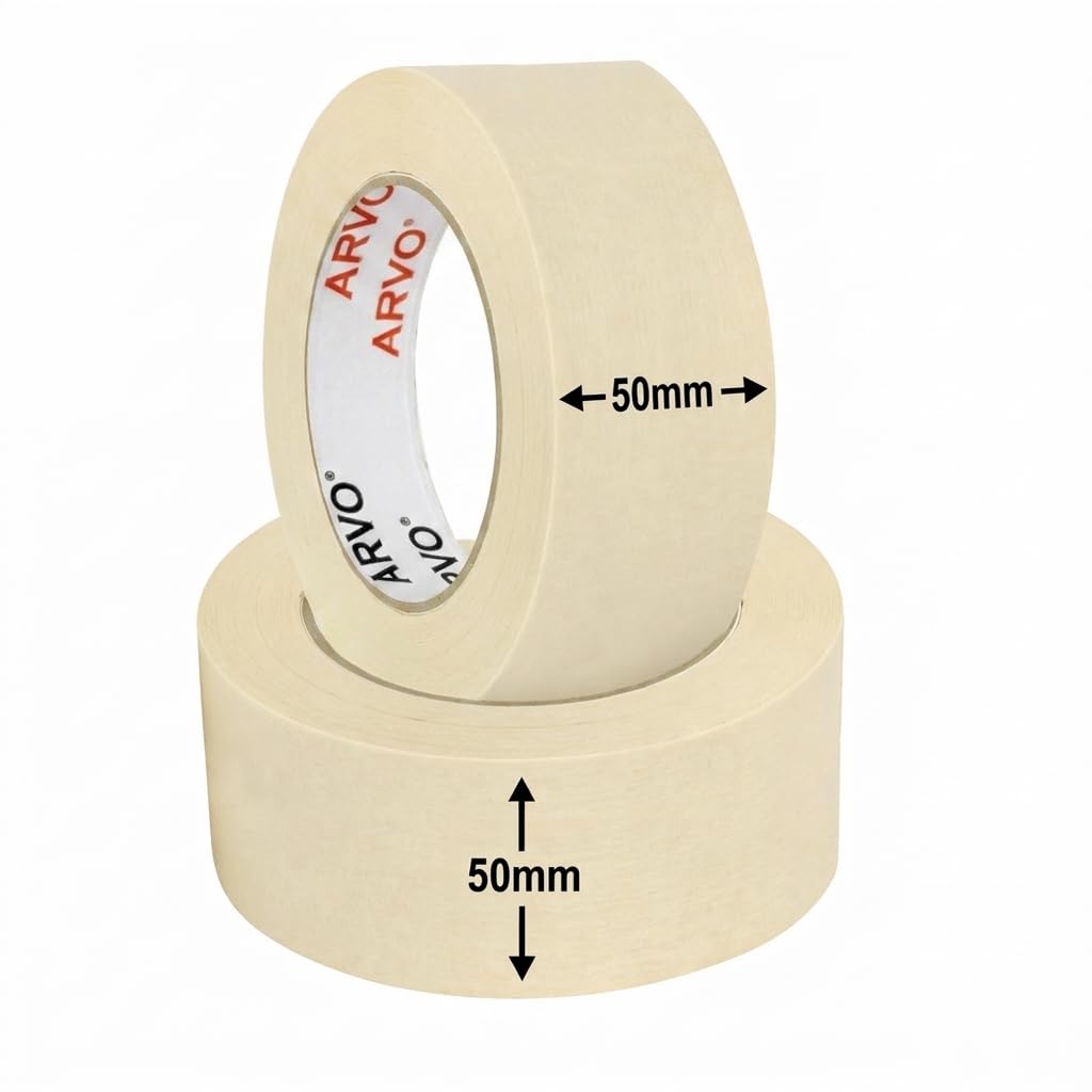 ARVO Masking Tape for Painting – 50 mm x 50 m Decorators Painters Tape | Medium-