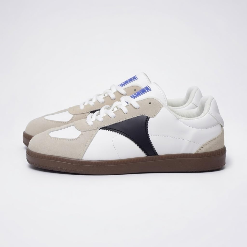 Retro Color Block Men's Sneakers, Lightweight Comfortable Low-Top Lace-Up Shoes,