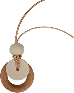 Cream breastfeeding fiddle pendant for mum to wear. Nursing Necklace with Wooden ring.