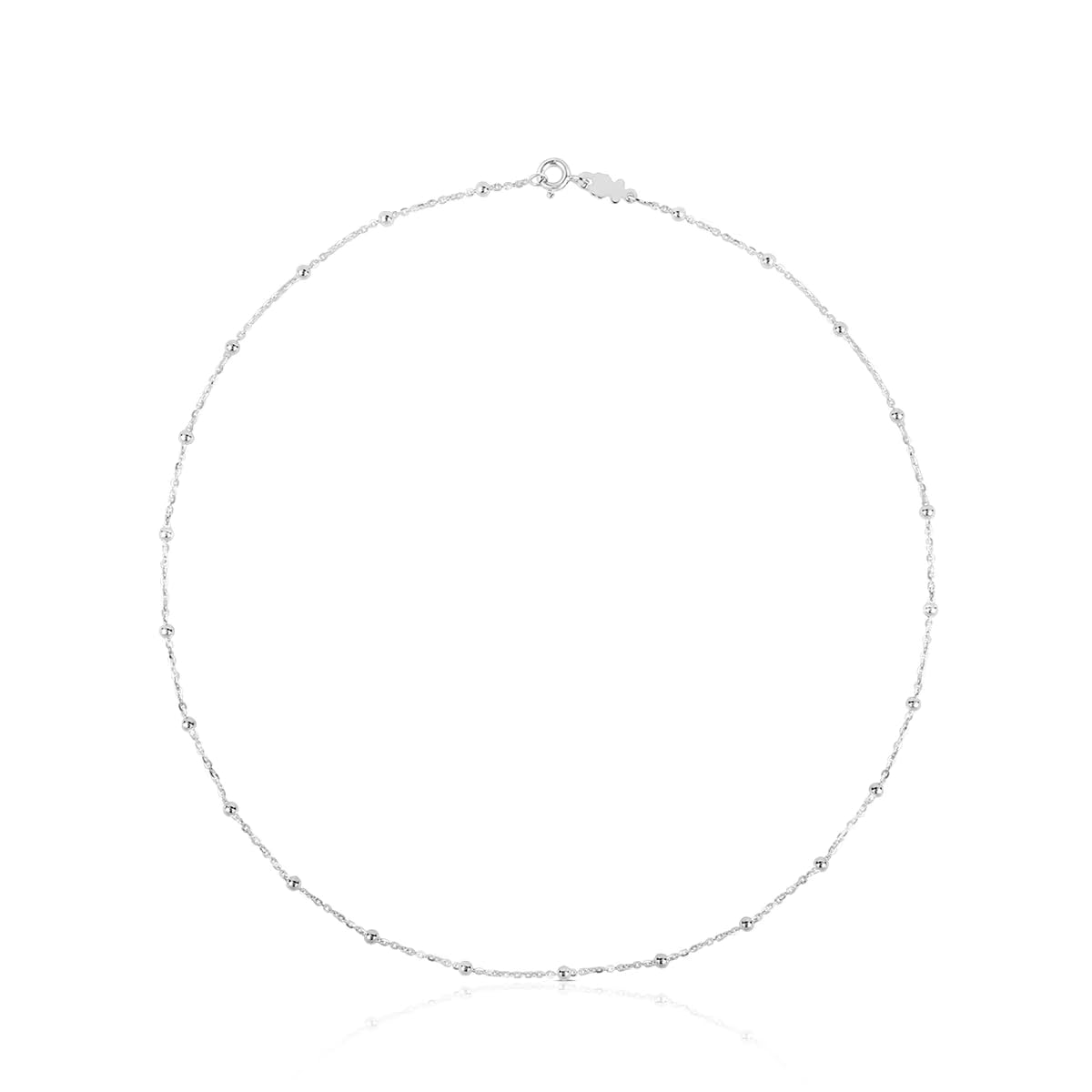 TOUS Sterling Silver Choker Necklace for Women with Interspersed Balls, Versatil