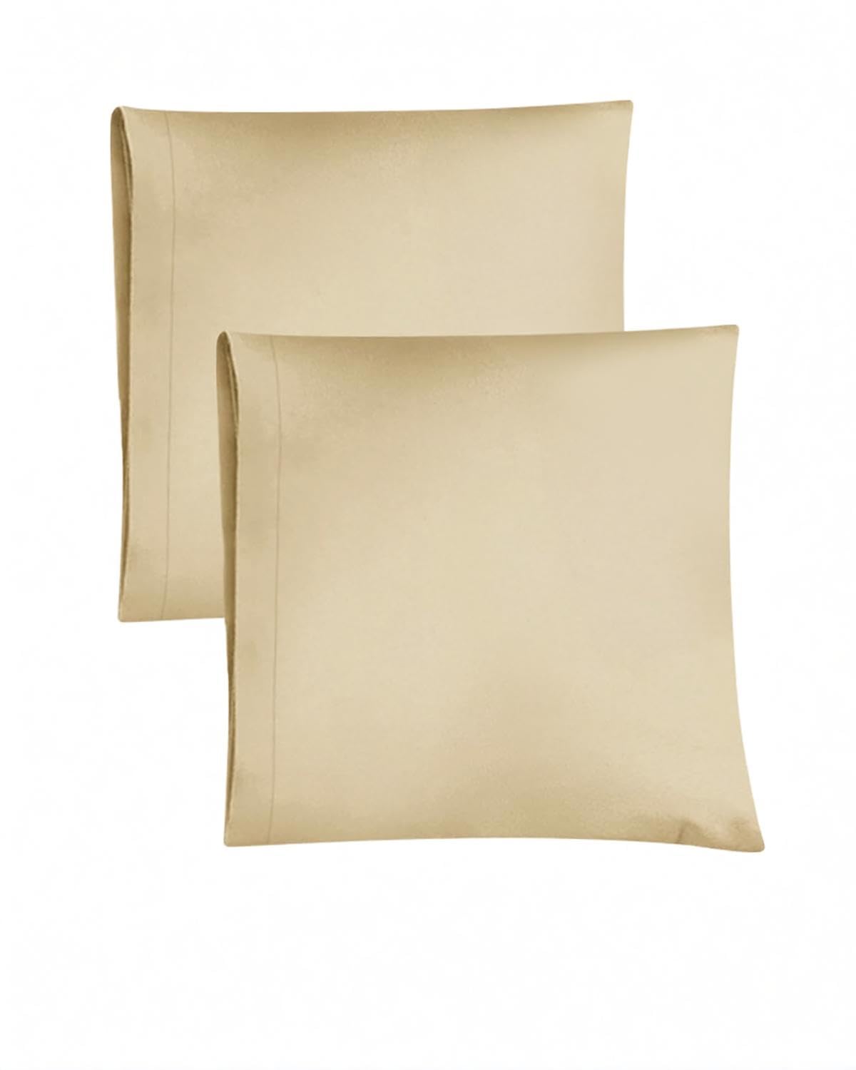 Pillowcases 80 x 80 cm, beige, pack of 2, soft microfibre pillowcases, breathabl