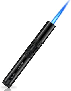 PROMISE Jet Torch Lighter Power Flame Pen Torch Lighter Adjustable Refillable Butane Lighters Jet Flame Portable for Candle Grill BBQ Camping (Black)