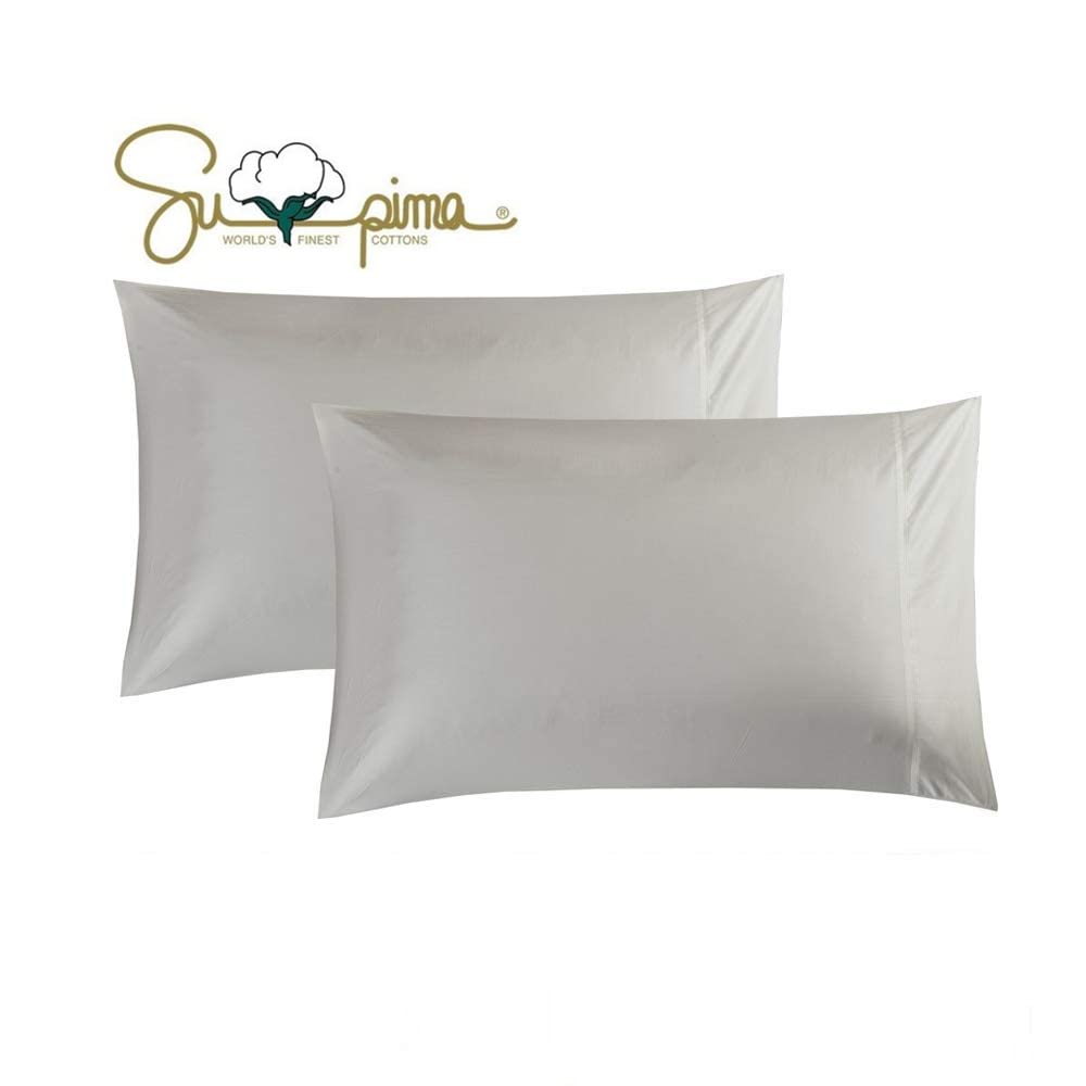 100% Supima Cotton 600 Thread Count King Pillowcase Set of 2, Luxury Hotel Pillo