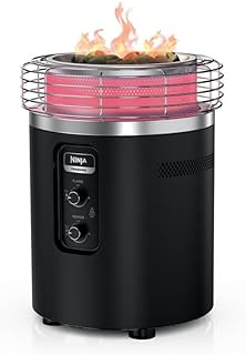 Ninja Fireside360 Fire Pit & Heater, 80,000 BTU, 3 Modes, Push Start, Black | Ninja Fireside360 offers flame, heat, or both with up to 80,000 BTUs, hassle-free dial control, and smokeless design