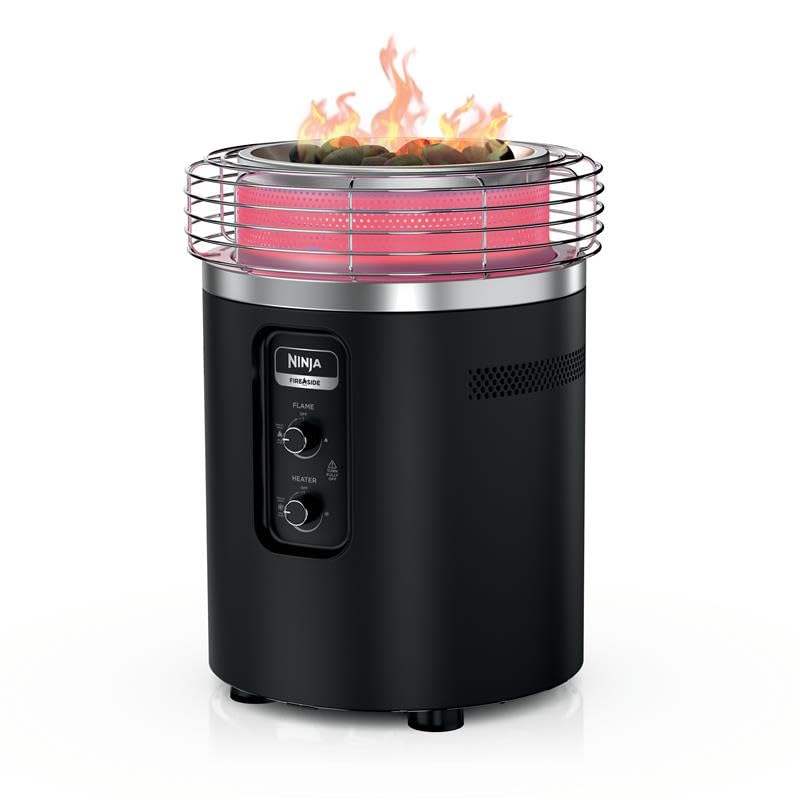 Ninja Fireside360 Fire Pit & Heater, 80,000 BTU, 3 Modes, Push Start, Black | Ni