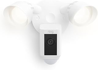 Ring Floodlight Cam Wired Plus, Outdoor Home or Business Security with Motion-Activated 1080p HD Video and Floodlights, White