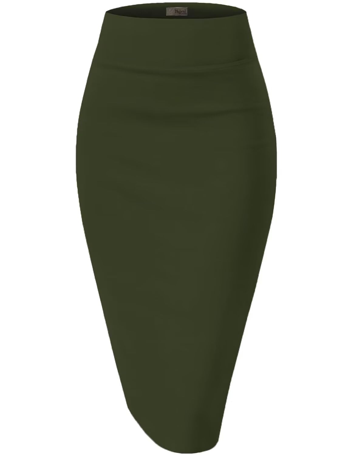 Hybrid & Company Women's Premium Nylon Ponte Stretch High Waist Pencil Suit Skir