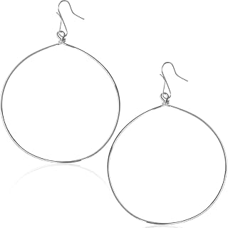 Hoop Dangle Earrings for Women - Minimalist Round Drop Hoops