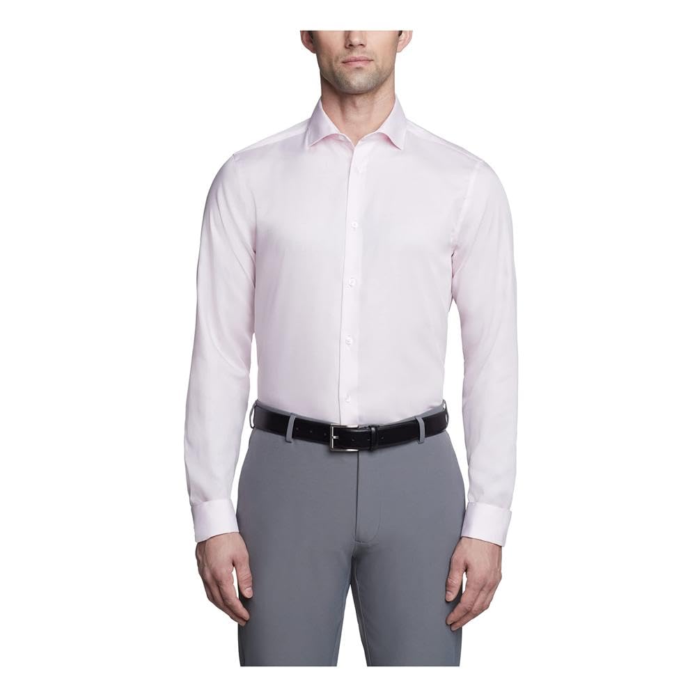 Calvin Klein Non Iron Slim Fit French Cuff Dress Shirt Men's Ceremony Shirt (Pac