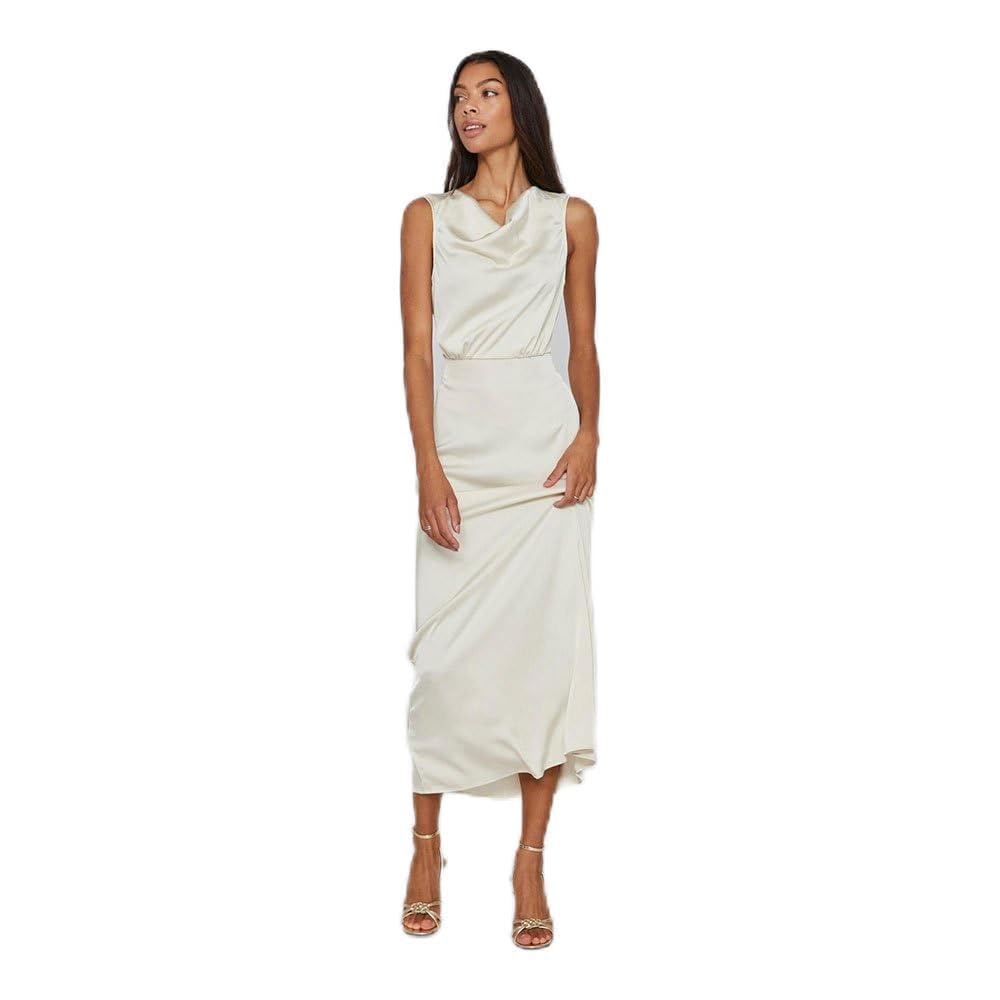 Vila Women's Viravenna Waterfall S/L Maxi Dress-noos Dress (Pack of 1)