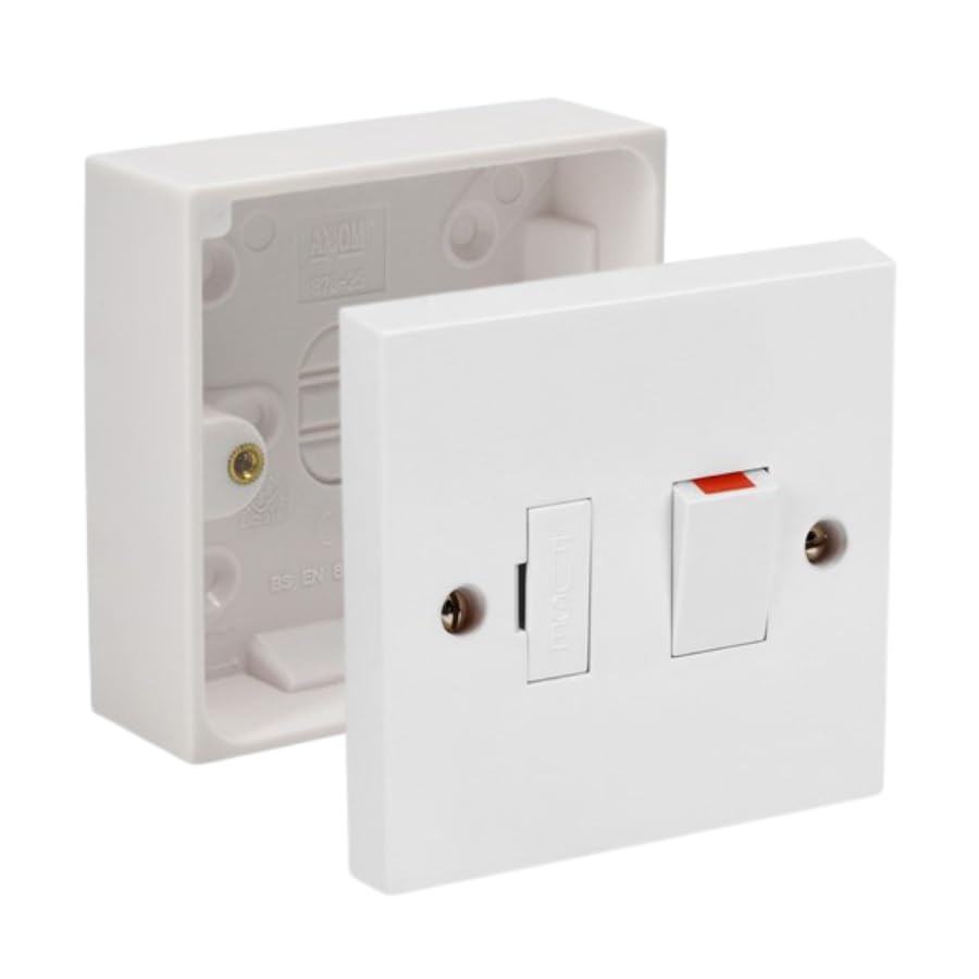 Switched Fused Spur Side Flex 13Amps White Electrical Connection Unit - Optional