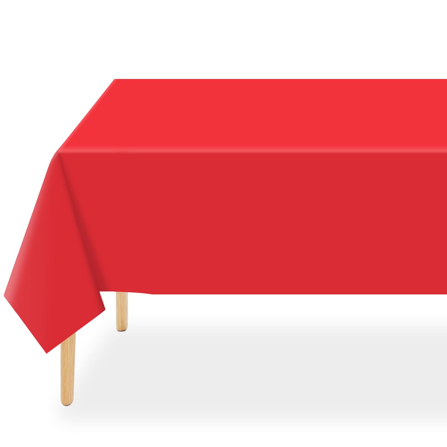 QIKSION 2 Pack Red Plastic Table Cloth Disposable, Red Tablecloth | 54 x 108 Inc
