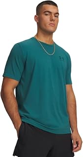 Under Armour Men's Loose T-Shirt with Logo on Left Chest, Titanium/Clay Green