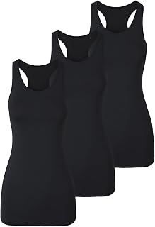 TAIPOVE Long Tank Tops for Women Cotton Layering Racerback Extra Long Camisole Activewear 3packs