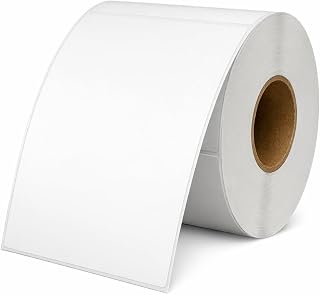SmithPackaging 101 x 152 mm (4"x6") Direct Thermal Shipping Labels – 500 Premium White Self-Adhesive Labels Roll Compatible with All Thermal Printers Printers for Amazon, Royal Mail [1 Roll]