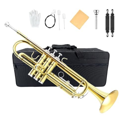 Yinfente Bb Standard Trumpet Set for Beginner or Advance Student, Brass Student 