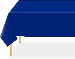 QIKSION 3 Pack Royal Blue Plastic Tablecloth, Blue Table Cloth Disposable