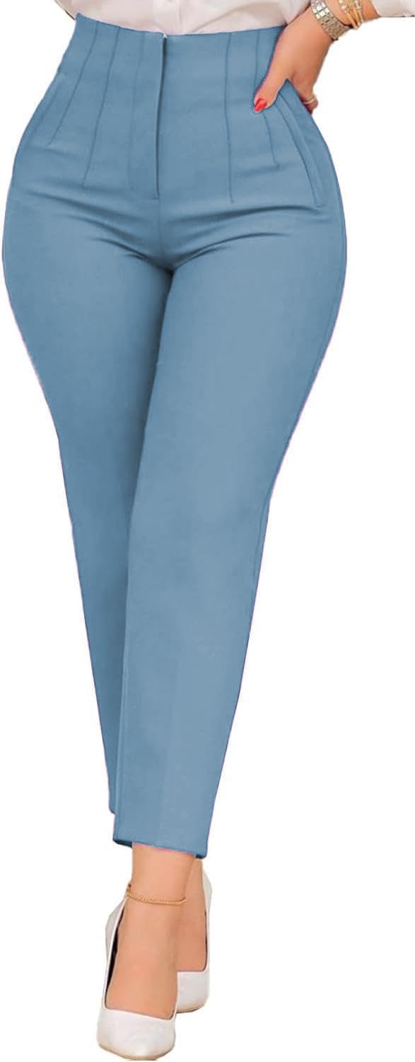 Kubsid Womens Straight Leg Dress Pants 2026 High Waisted Stretchy Work Business 