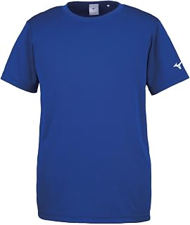 Mizuno, abbigliamento da allenamento a maniche corte, assorbe il sudore, asciugatura rapida, taglie disponibili per bambini, Blu surf., 2XL