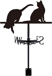 SUPERDANT Cat Weathervane Weather Vane for Outdoor Yard Roof Mount | Heavy Duty Iron,14 X 9.3 In,Easy Installation,Farm Barn Patio Decor,Ideal Gift
