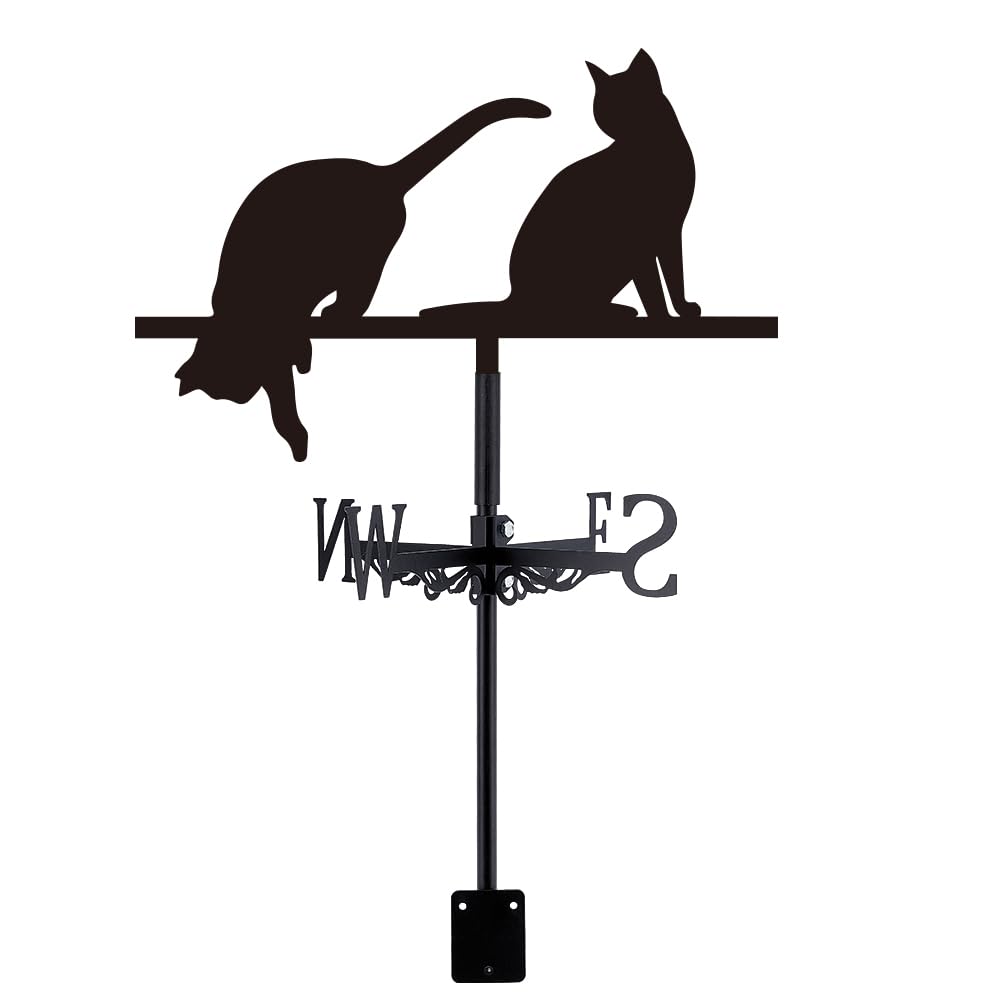 SUPERDANT Cat Weathervane Weather Vane for Outdoor Yard Roof Mount | Heavy Duty 