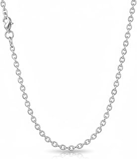 Silver Necklace Curb Chain stainless Steel 1.5mm Width, 16" 18" 20" 22" 24" Length, Durable Versatile DIY Jewelry for Necklaces Accessories